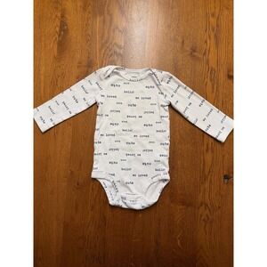 Carters Baby Long Sleeve Bodysuit White Typography So Loved Hello 18M
